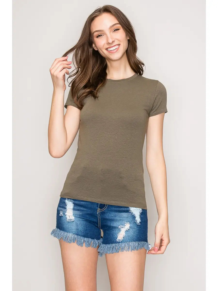 Popular 21 | Crew Neck Short Sleeve Basic Top