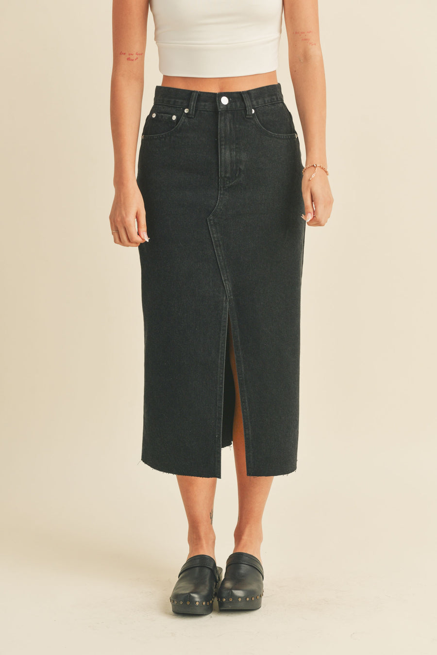 Trend Notes | Washed Denim Skirt