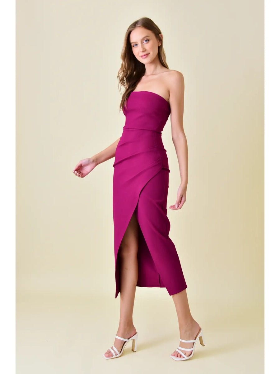 Trend Notes | Wrap Tube Midi Dress