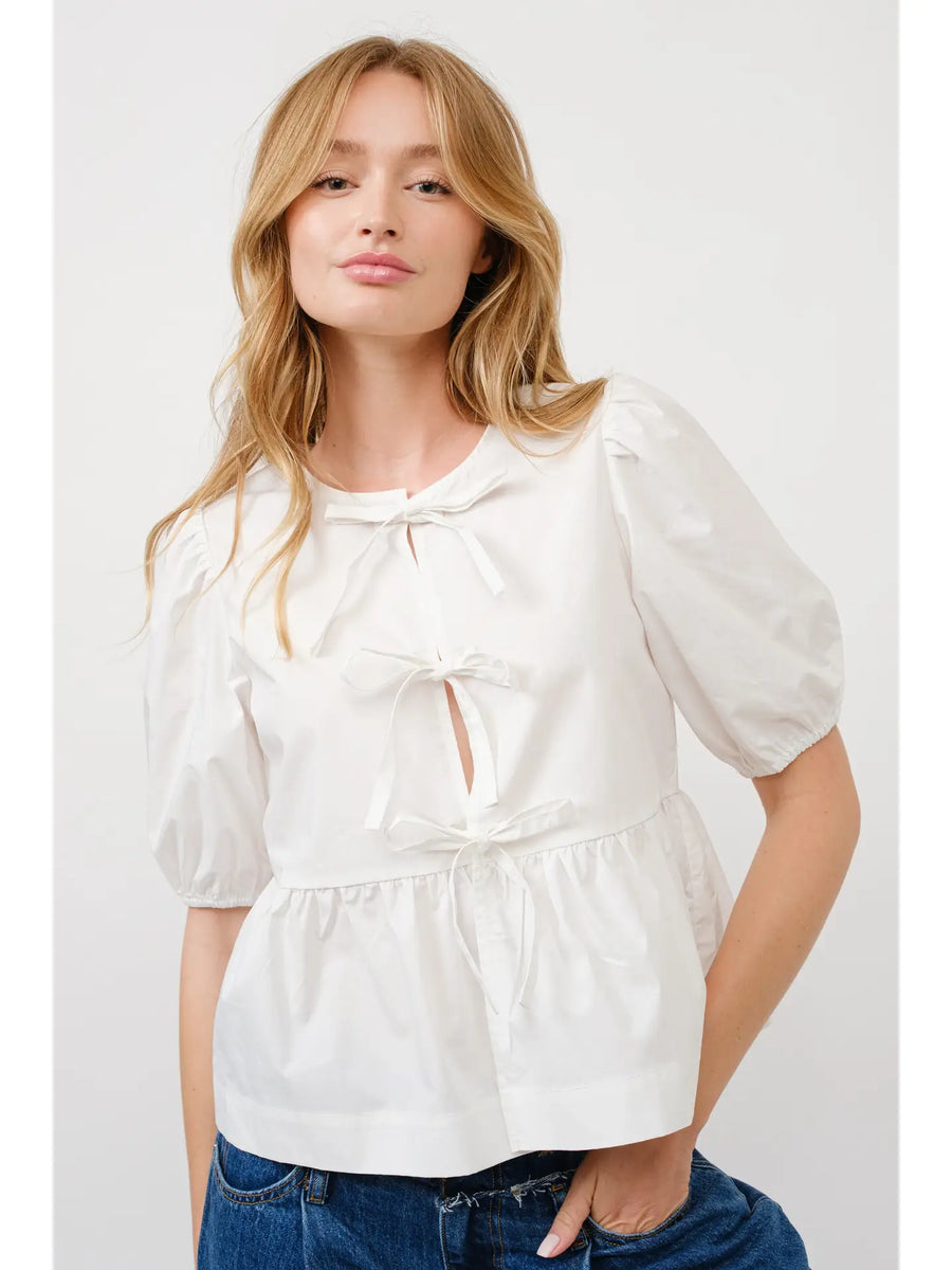 Trend Notes | Poplin Front Bow Blouse