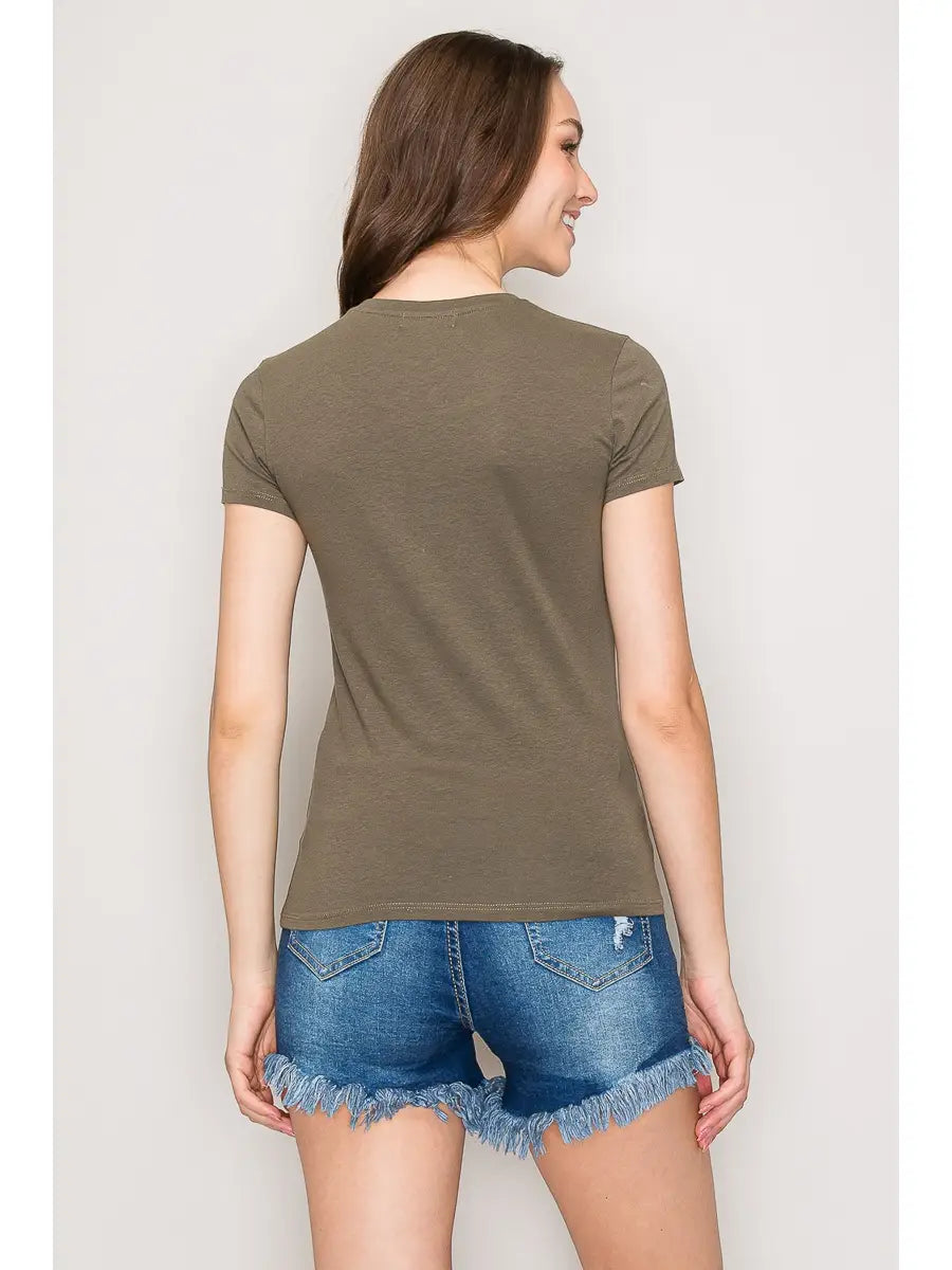 Popular 21 | Crew Neck Short Sleeve Basic Top