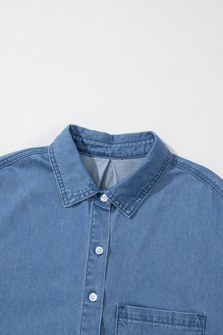 Lovesoft | Oversized Patched Pocket Buttoned Shirt