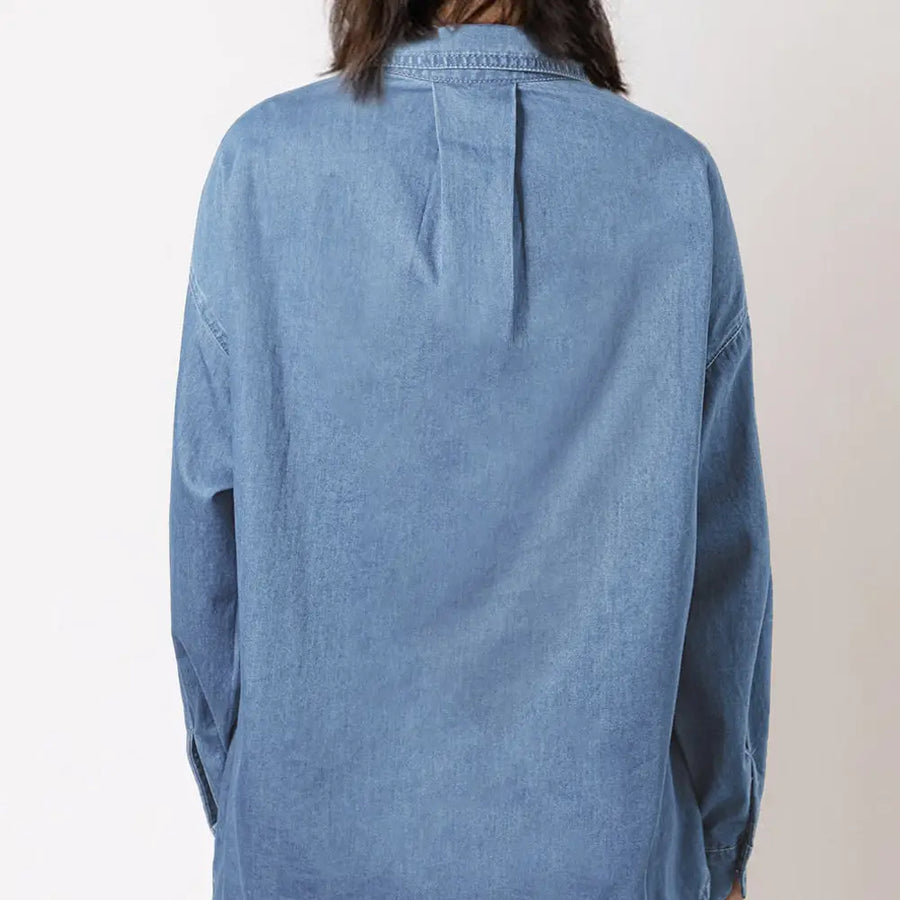 Lovesoft | Oversized Patched Pocket Buttoned Shirt