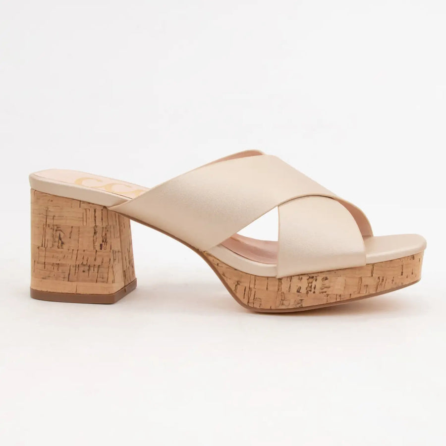 Ccocci |Bold Cross Upper Cork Platform Heel