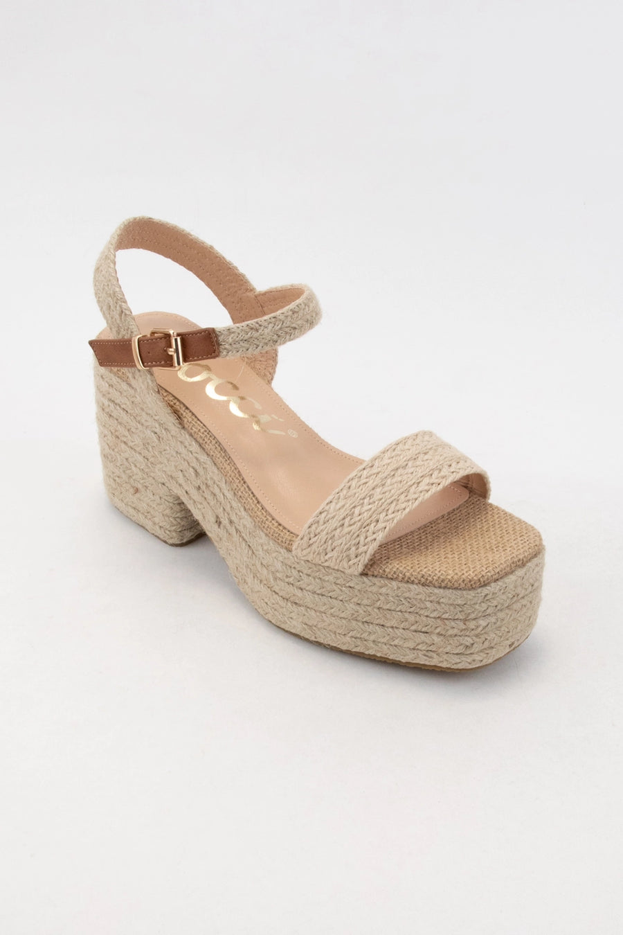 Ccocci |Espadrilles Wrapped Chunky Platform Heeled Sandal