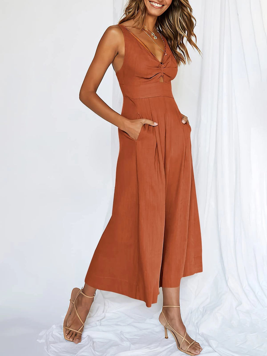 Sweetkarma |String Shoulder Overall Sleeveless Jumpsuit