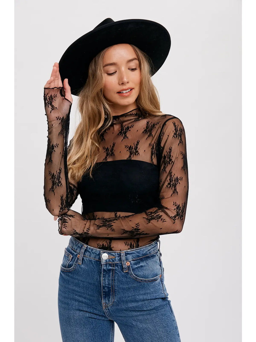 Trend Notes | Floral Lace Mesh Top