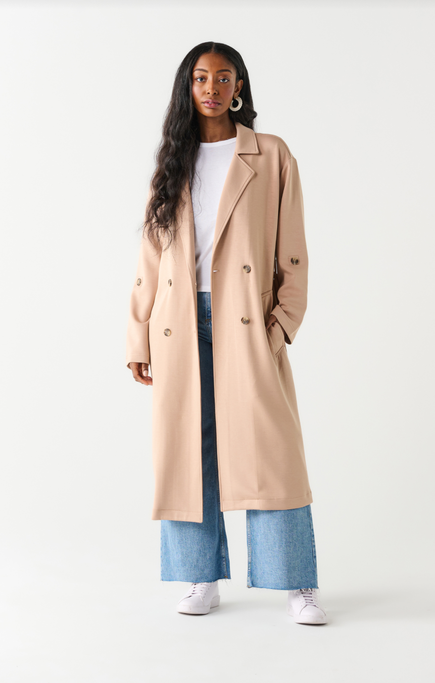 Dex | Double Breasted Knit trench
