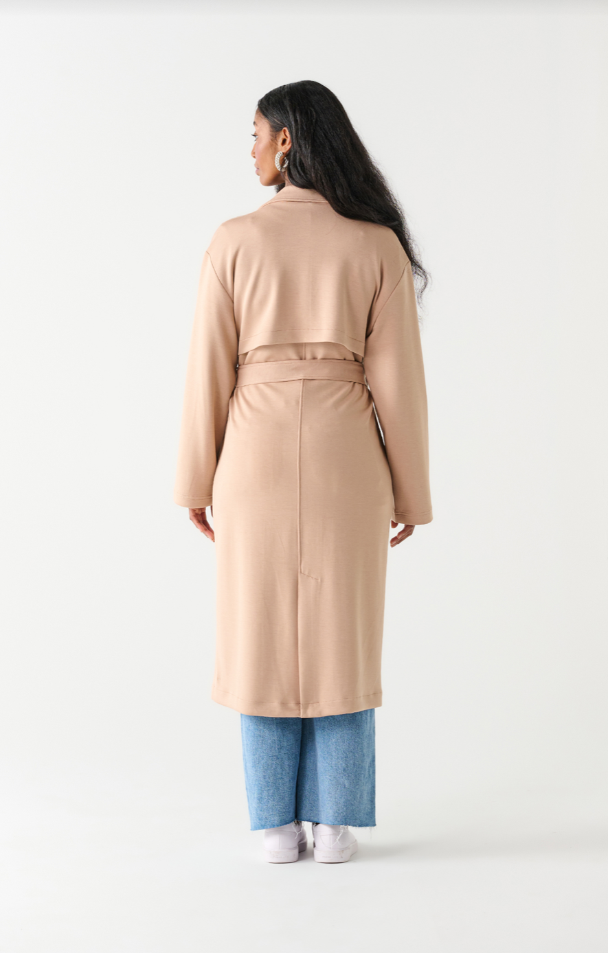 Dex | Double Breasted Knit trench