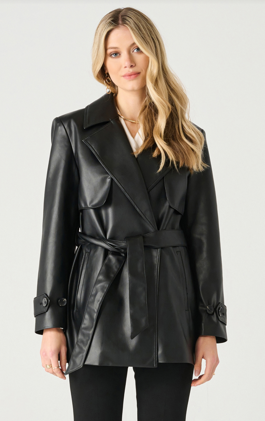 Black Tape | Faux Leather Trench