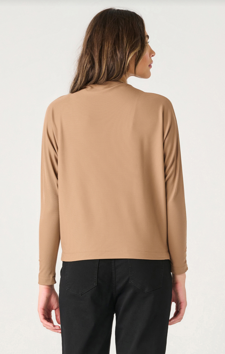 Dex | Mock Neck Ribbed Top