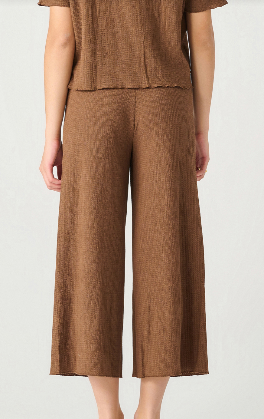 Dex | Pull On Textured Culotte Pant