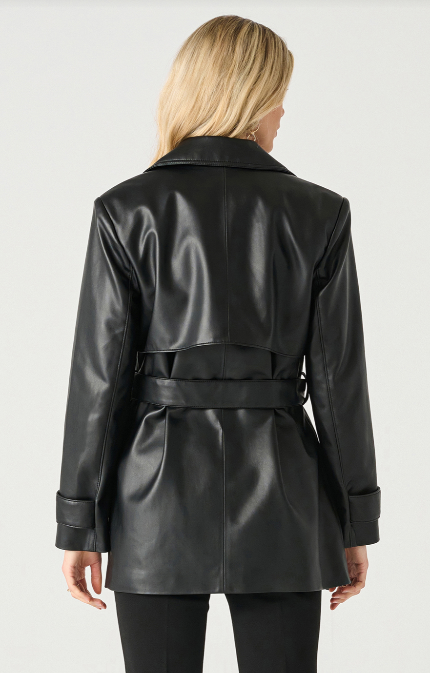 Black Tape | Faux Leather Trench