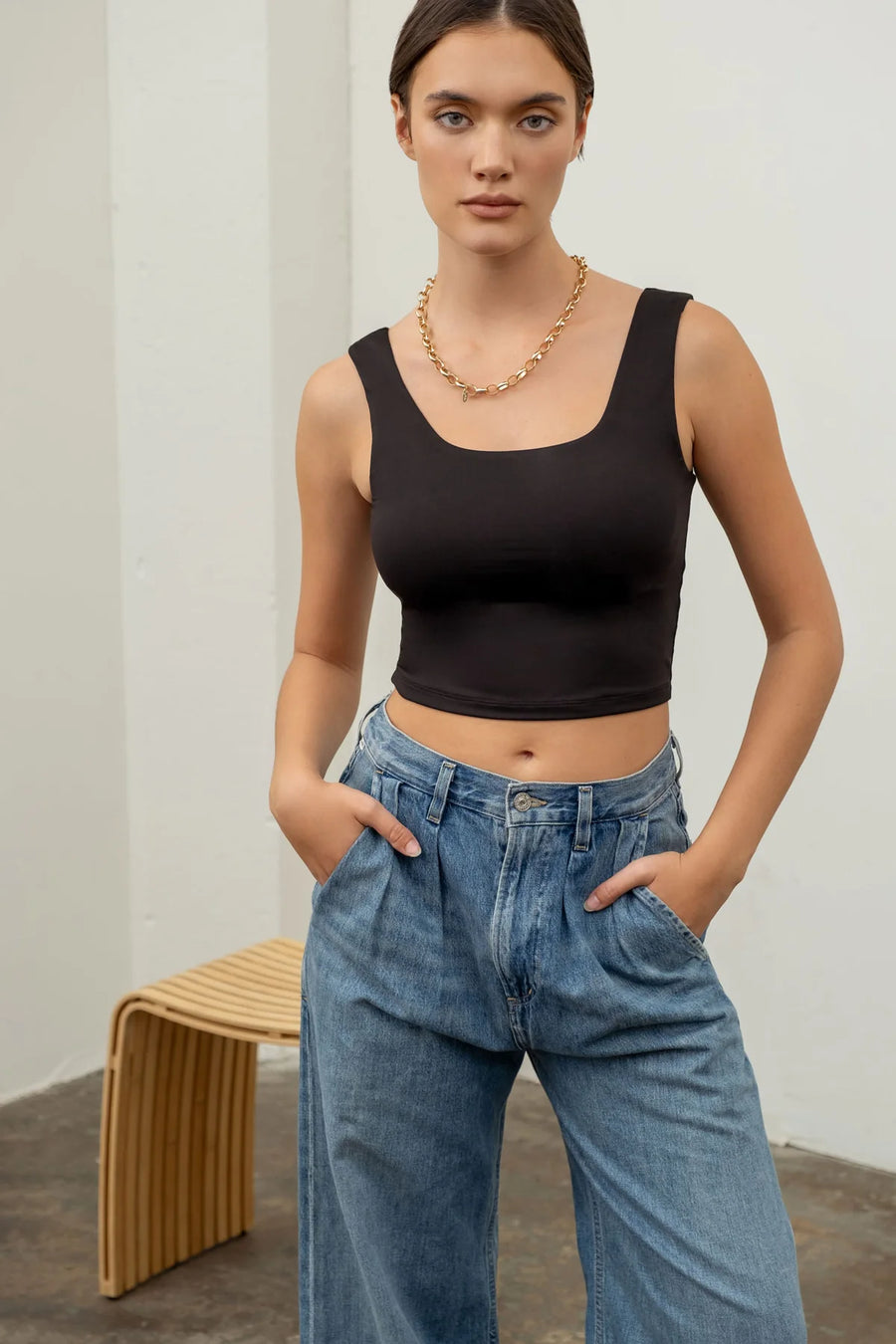The Workshop | Cropped Square Neck Tank