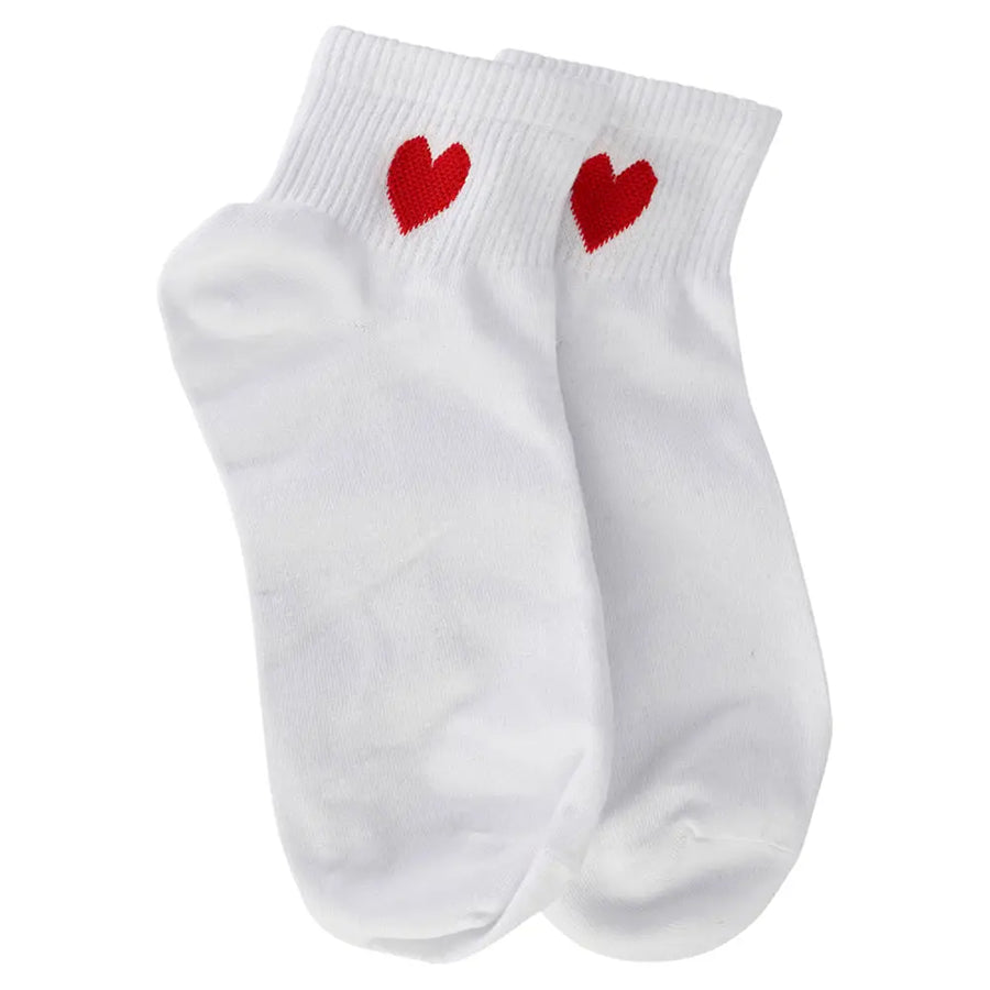 Trend Notes | White Heart Short Socks